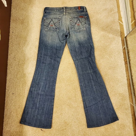 7 For All Mankind Multi-color A Pocket Flare Jeans - Picture 3 of 5